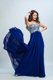 Royal Blue Sleeveless With Train Beading Zipper Prom Party Dress