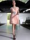Knee Length Zipper Prom Gown Peach for Prom and Party with Beading
