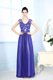 Scoop Sleeveless Chiffon Prom Dress Beading and Appliques Zipper