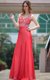 Stylish Sleeveless Floor Length Appliques Side Zipper Evening Dress with Red