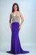 Purple Prom Dresses Prom and Party and For with Beading V-neck Sleeveless Backless