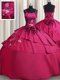 Straps Burgundy Lace Up 15th Birthday Dress Embroidery and Hand Made Flower Sleeveless Floor Length