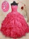 Affordable Sleeveless Beading and Ruffles Lace Up Quinceanera Dress