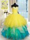Hot Selling Multi-color Sweetheart Neckline Beading and Ruffles Quinceanera Gowns Sleeveless Lace Up