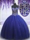 Tulle Sleeveless 15th Birthday Dress and Beading and Sequins