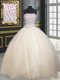 Glittering Sleeveless Beading Lace Up Quinceanera Gown