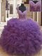 Decent Eggplant Purple Sweet 16 Quinceanera Dress Military Ball and Sweet 16 and Quinceanera and For with Beading and Ruffles Straps Cap Sleeves Zipper