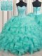 On Sale Organza Sleeveless Quinceanera Gown and Beading and Ruffles