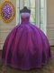 Extravagant Floor Length Purple Vestidos de Quinceanera Organza Sleeveless Beading