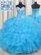 Enchanting Sweetheart Sleeveless Organza Ball Gown Prom Dress Beading and Ruffled Layers Lace Up