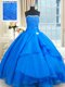 Sleeveless Court Train Lace Up Floor Length Beading and Lace and Sequins Sweet 16 Dress
