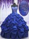 Enchanting Sleeveless Floor Length Beading and Pick Ups Lace Up Sweet 16 Quinceanera Dress with Royal Blue