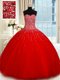 Floor Length Ball Gowns Sleeveless Red 15 Quinceanera Dress Lace Up
