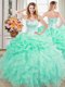 Sleeveless Lace Up Floor Length Beading and Ruffles and Pick Ups Quinceanera Dress
