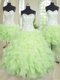 Simple Four Piece Ball Gowns Ball Gown Prom Dress Yellow Green Sweetheart Organza Sleeveless Floor Length Lace Up