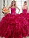 Enchanting Floor Length Ball Gowns Sleeveless Fuchsia 15 Quinceanera Dress Lace Up