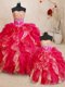 Excellent Organza Sleeveless Floor Length Sweet 16 Dress and Beading and Ruffles