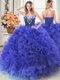 High End Floor Length Ball Gowns Sleeveless Royal Blue Quinceanera Dress Lace Up