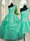 Three Piece Turquoise One Shoulder Lace Up Beading and Hand Made Flower Quinceanera Gown Sleeveless