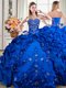 Top Selling Organza and Taffeta Sleeveless Floor Length Ball Gown Prom Dress and Beading and Embroidery and Pick Ups