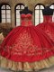Dynamic Wine Red Organza and Taffeta Lace Up Quinceanera Dresses Sleeveless Floor Length Beading and Embroidery