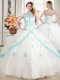Halter Top Sleeveless 15th Birthday Dress Floor Length Beading and Appliques White Tulle