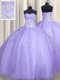 Ball Gowns Sweet 16 Quinceanera Dress Lavender Sweetheart Organza Sleeveless Floor Length Zipper