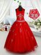 Halter Top Sleeveless Organza Pageant Gowns For Girls Beading and Appliques Lace Up