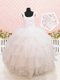 Scoop Sleeveless Beading and Ruffled Layers and Sequins Lace Up Little Girl Pageant Gowns