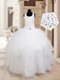 Ideal Halter Top Ruffled Floor Length Ball Gowns Sleeveless White Little Girls Pageant Dress Lace Up