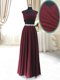 On Sale Burgundy V-neck Zipper Beading and Belt Prom Dresses Cap Sleeves