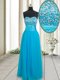 Elegant Baby Blue Sleeveless Tulle Lace Up Dress for Prom for Prom