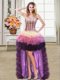 Organza Sweetheart Sleeveless Lace Up Beading and Ruffles Prom Dresses in Multi-color