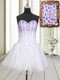 Top Selling White A-line Sweetheart Sleeveless Organza Mini Length Lace Up Beading Prom Gown