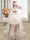 Colorful Ball Gowns Prom Evening Gown White Sweetheart Organza Sleeveless High Low Lace Up