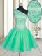 Attractive Turquoise One Shoulder Neckline Beading Prom Party Dress Sleeveless Lace Up Attractive Turquoise One Shoulder Neckline Beading Prom Party Dress Sleeveless Lace Up