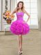 Vintage Beading and Ruffles Prom Gown Multi-color Lace Up Sleeveless Mini Length