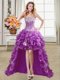 Purple Sweetheart Lace Up Ruffles and Sequins Prom Evening Gown Sleeveless