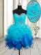 Spectacular Organza Sweetheart Sleeveless Lace Up Beading and Ruffles Prom Dresses in Multi-color