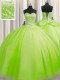 Dynamic Big Puffy Sleeveless Floor Length Beading Lace Up 15th Birthday Dress with
