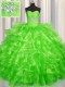 Captivating Sweetheart Sleeveless Organza Sweet 16 Dresses Beading and Ruffled Layers Lace Up