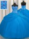 Glamorous Really Puffy Sweetheart Sleeveless Tulle Quinceanera Gown Beading Lace Up