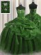 Custom Made Sweetheart Sleeveless Ball Gown Prom Dress Floor Length Beading and Appliques and Pick Ups Green Organza Custom Made Sweetheart Sleeveless Ball Gown Prom Dress Floor Length Beading and Appliques and Pick Ups Green Organza