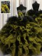 Fashion Multi-color Sleeveless Floor Length Beading and Ruffles Lace Up Quince Ball Gowns
