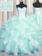 Two Tone Visible Boning Multi-color Quinceanera Dresses Military Ball and Sweet 16 and Quinceanera and For with Beading and Ruffles Sweetheart Sleeveless Lace Up