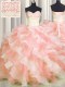 New Arrival Visible Boning Two Tone Floor Length Ball Gowns Sleeveless Multi-color Quince Ball Gowns Lace Up
