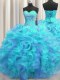 Ball Gowns Quinceanera Gowns Multi-color Sweetheart Organza Sleeveless Floor Length Lace Up