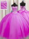 Really Puffy Sleeveless Beading Lace Up Vestidos de Quinceanera