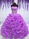 Modest Organza Strapless Sleeveless Lace Up Beading Sweet 16 Dresses in Lilac