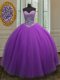 Affordable Eggplant Purple Sweet 16 Dress Military Ball and Sweet 16 and Quinceanera and For with Beading Sweetheart Sleeveless Lace Up